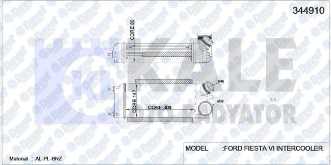 42-1918 Turbo Radyatoru (Intercooler) Ford Fiesta Vi 1.6 Tdci 2008-2012